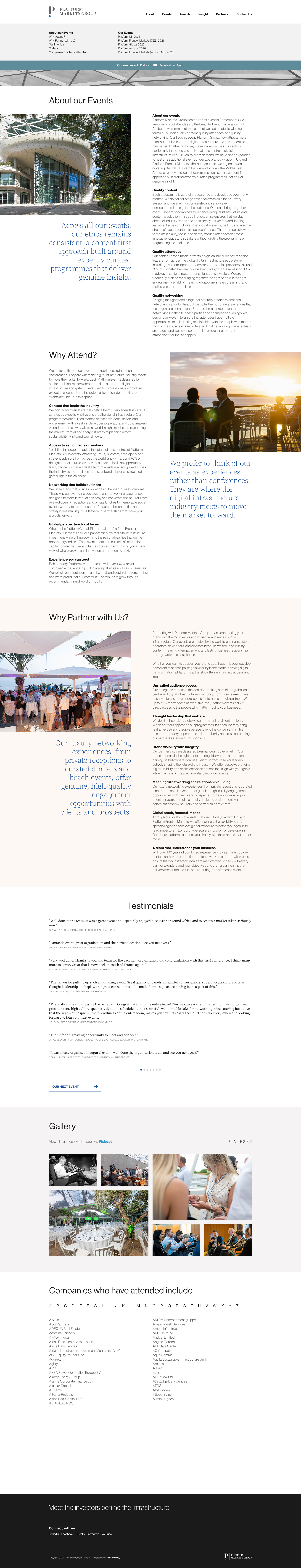 PMG: About Our Events