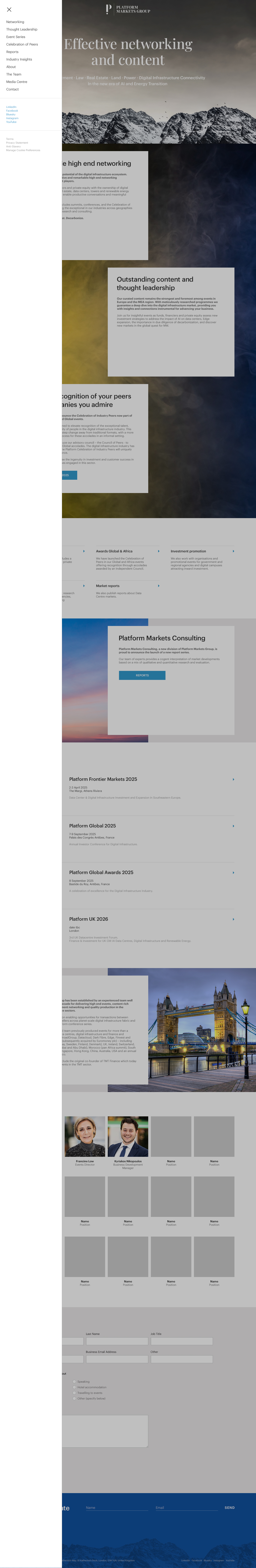 Platform Markets Group - Dropdown Menu
